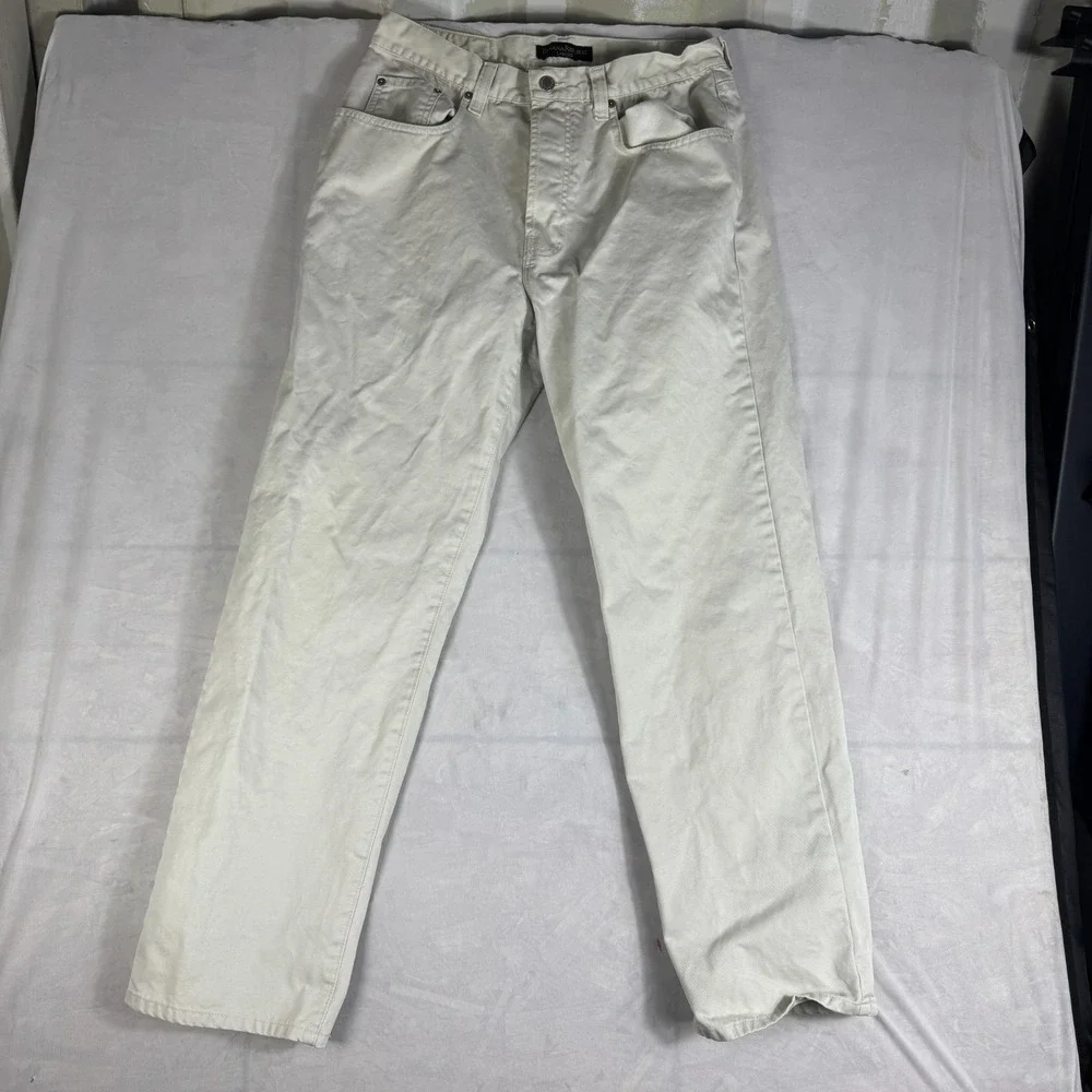 Banana Republic Mens Jeans Beige Denim Laredo Fit Straight Leg Classic Fit 34 R
